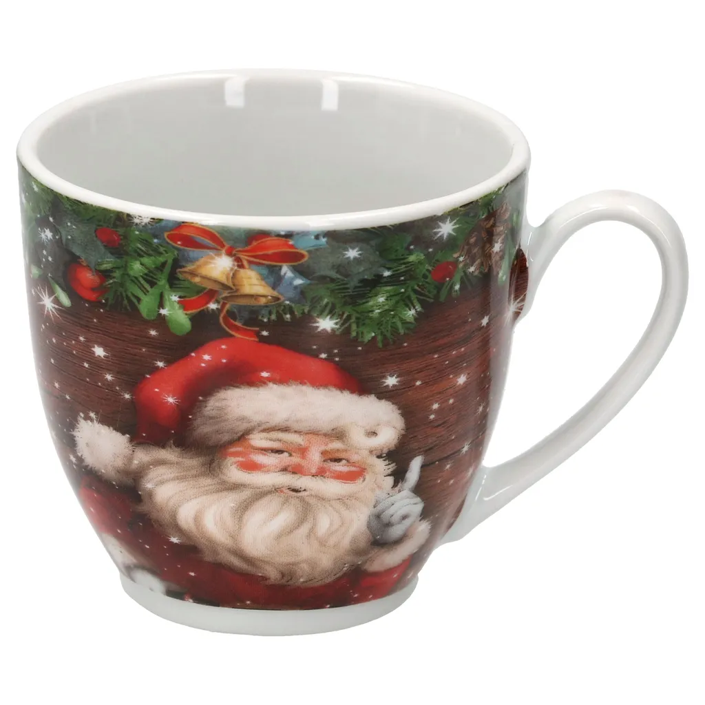 18tlg Kaffeeservice Santa 6 Personen Weihnachtsdekor Advent Weihnachtsmann Porzellan – Bild 2