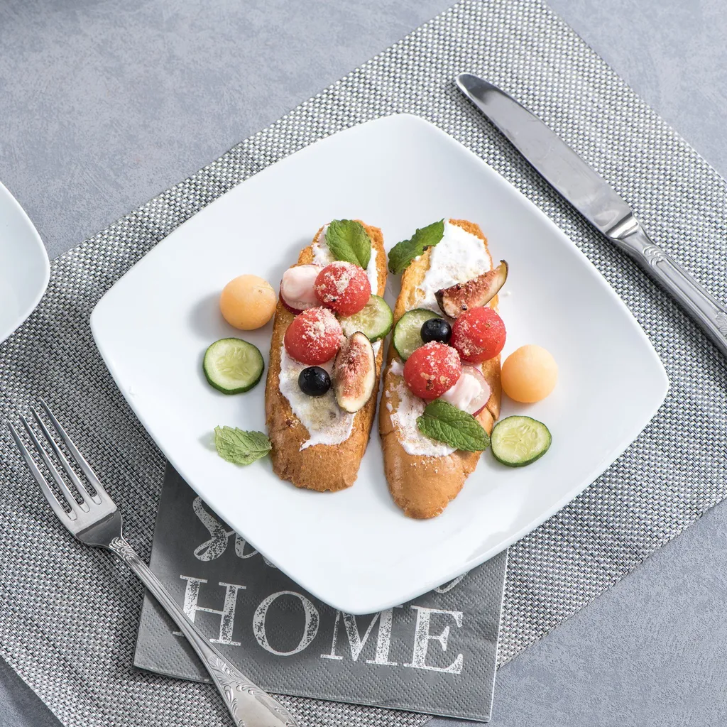 Malacasa Serie Julia, Tafelservice 60-teilig Kombiservice Porzellan Geschirrset Mit Kaffeetassen, Unterteller, Kuchenteller, Suppenteller Und Flachteller, Kaffeeservice Für 12 Personen – Bild 3