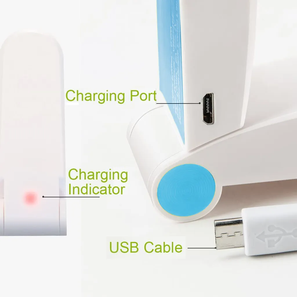 Tragbarer Mini Lüfter Klein Faltbarer Handventilator Wieder Aufladbarer Persönliche Taschenventilator Batterie Betriebener Reise Ventilator USB Schreibtisch-Fan Für Büro, Haus, Outdoor – Bild 5