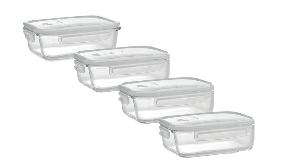 Glas Frischhaltedose Set Mit Deckel - 4x Vorratsdosen - Auslaufsicher Hitzebeständig Kältebeständig - Glasbehälter Boxen