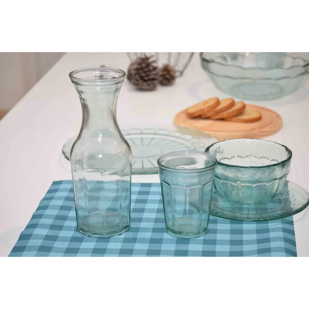 Glaskaraffe Casual 1000 Ml Wasserflasche Krug Retro Recycling-Glas – Bild 3