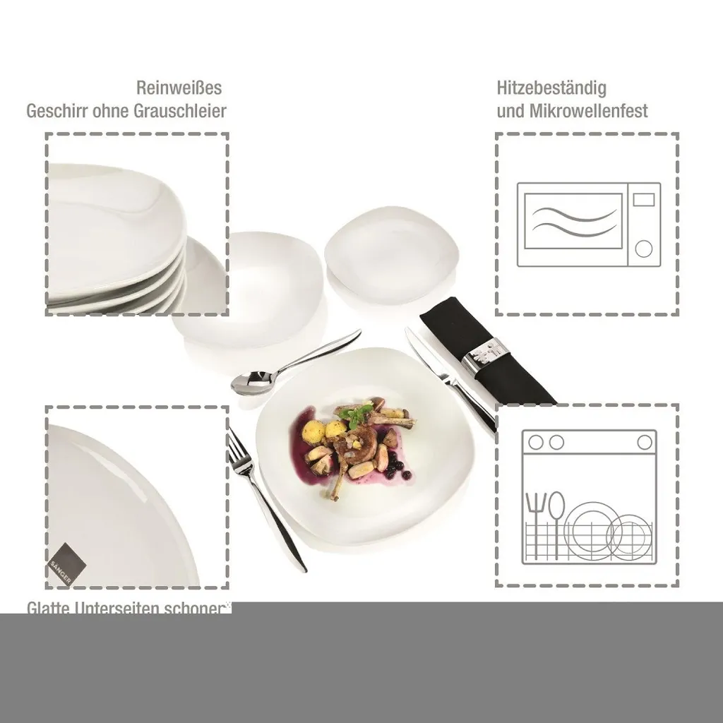 Tafelservice "Bilgola" By Sänger, 18 Teilig Für 6 Personen, Im Abgerundetem Design – Bild 10