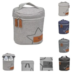 Cangaroo Thermotasche Charlie Thermobox Für 2 Babyflaschen Reißverschluss Griff Hellgrau