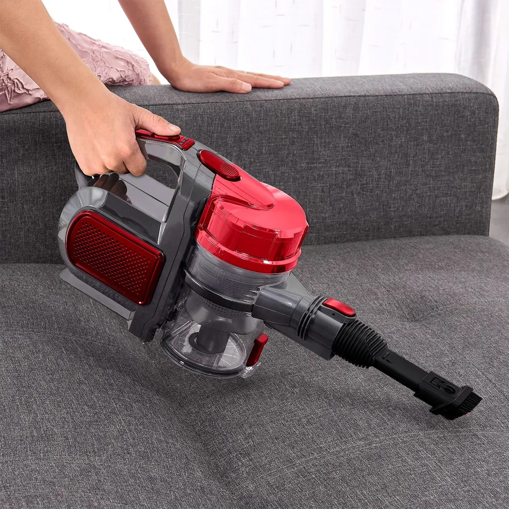 Juskys 2in1 Handstaubsauger & Akku Staubsauger - Beutellos & Kabellos – Bis 55 Min Laufzeit - Lithium-Ionen Akku, Wandhalterung & Ladestation – Rot – Bild 12