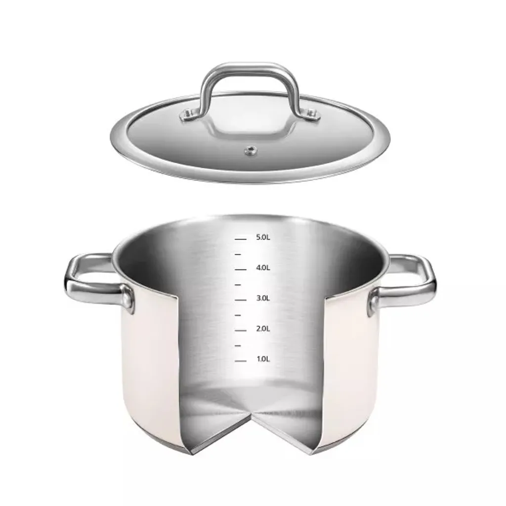 Topf Mit Glasdeckel Kochtopf INDUKTION Edelstahl SUPPENTOPF Weiß TESCOMA 6 L – Bild 2