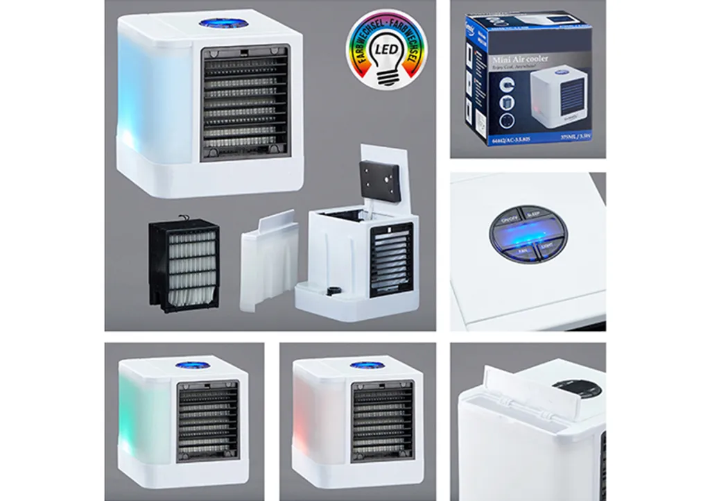 Cepewa Mini Klimaanlage,USB Stromanschluß,Luftkühler,7 LED Farbstufen – Bild 12