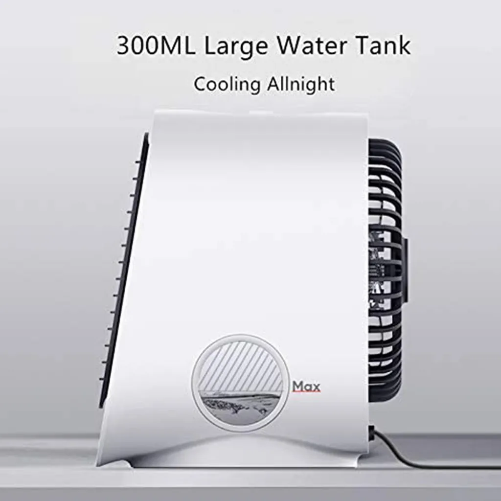 Mini Luftkühler, Tragber Mobile Klimageräte, 3 In 1 Mini Air Cooler, USB Ventilator, 3 Kühlstufen Mit LED Nachtlicht Für Zu Hause, Büro, Auto, Hotel, Garage, Camping – Bild 2