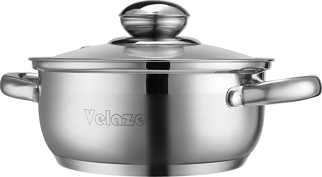 Velaze Töpfe Set, 7-teilig Kochtopf Set Aus Edelstahl, Topf Set Mit Glasdeckeln, PFOA Frei, Klassisches Design, Topfset Induktion Für Alle Herdarten Und Für Verschiedene Kochbedürfnisse – Bild 3