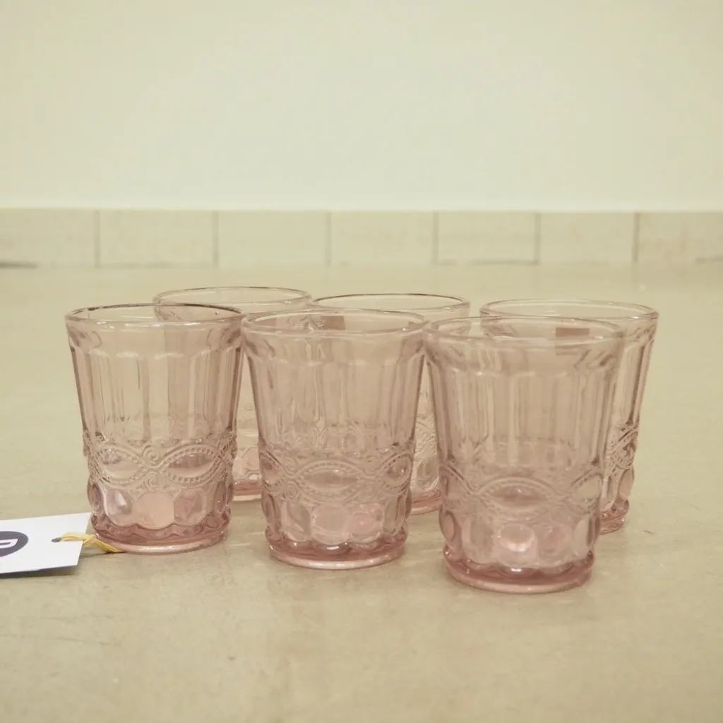 Wassergläser Solange Reliefmuster 6xSet Rosa Transparent 265ml – Bild 2