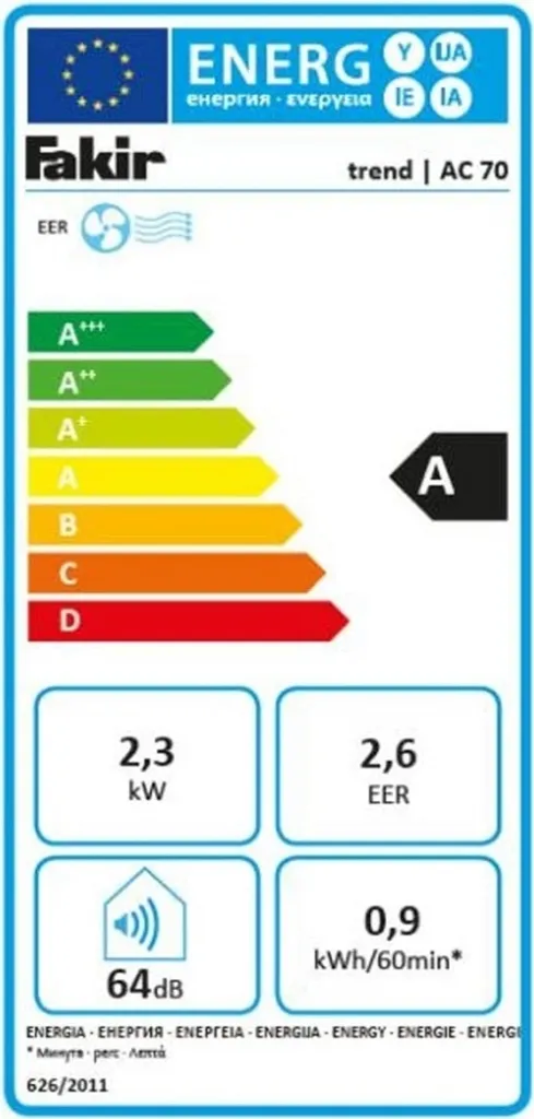 Fakir AC70 Klimagerät, Max. Raumgröße: 60 M³, 7.000 BTU/h – Bild 7
