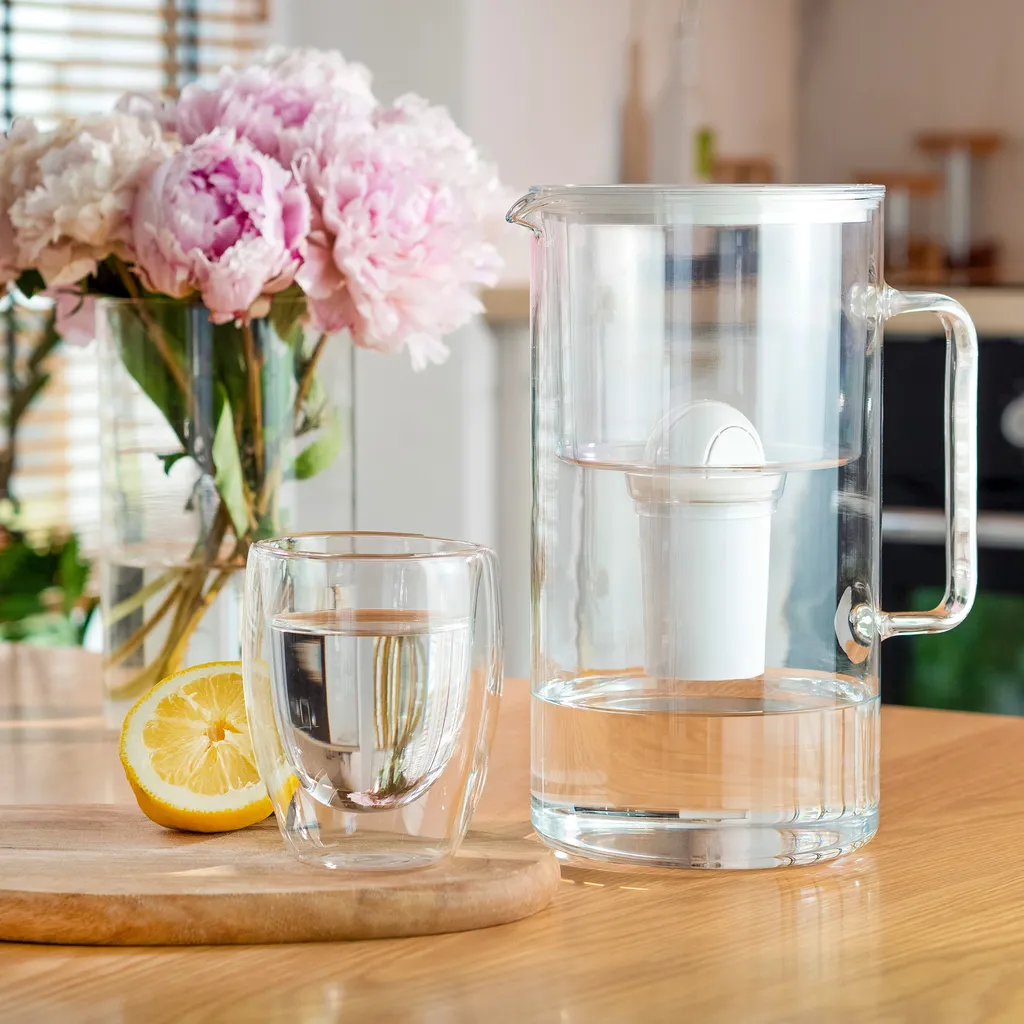 Glas Wasserfilter Wessper 2,5 L Mit 4 Filterkartuschen, Kompatibel Mit Brita Classic -weiß – Bild 6