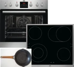 AEG - Kombi3025P (EPS33102ZM + HE604062XB) - Einbau-Herdset + Wok 28 Cm