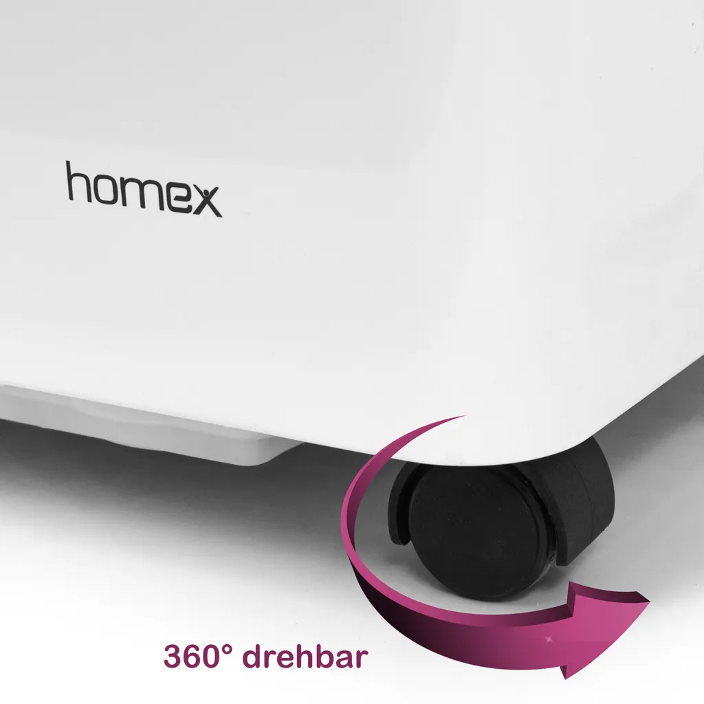 HomeX Mobiles Klimagerät A-32-50-W I 3in1: Mobile Klimaanlage + Luftentfeuchter + Ventilator I 7.000 BTU / 2,1 KW Air Cooler Inkl Fernbedienung & Abluftschlauch – Bild 4