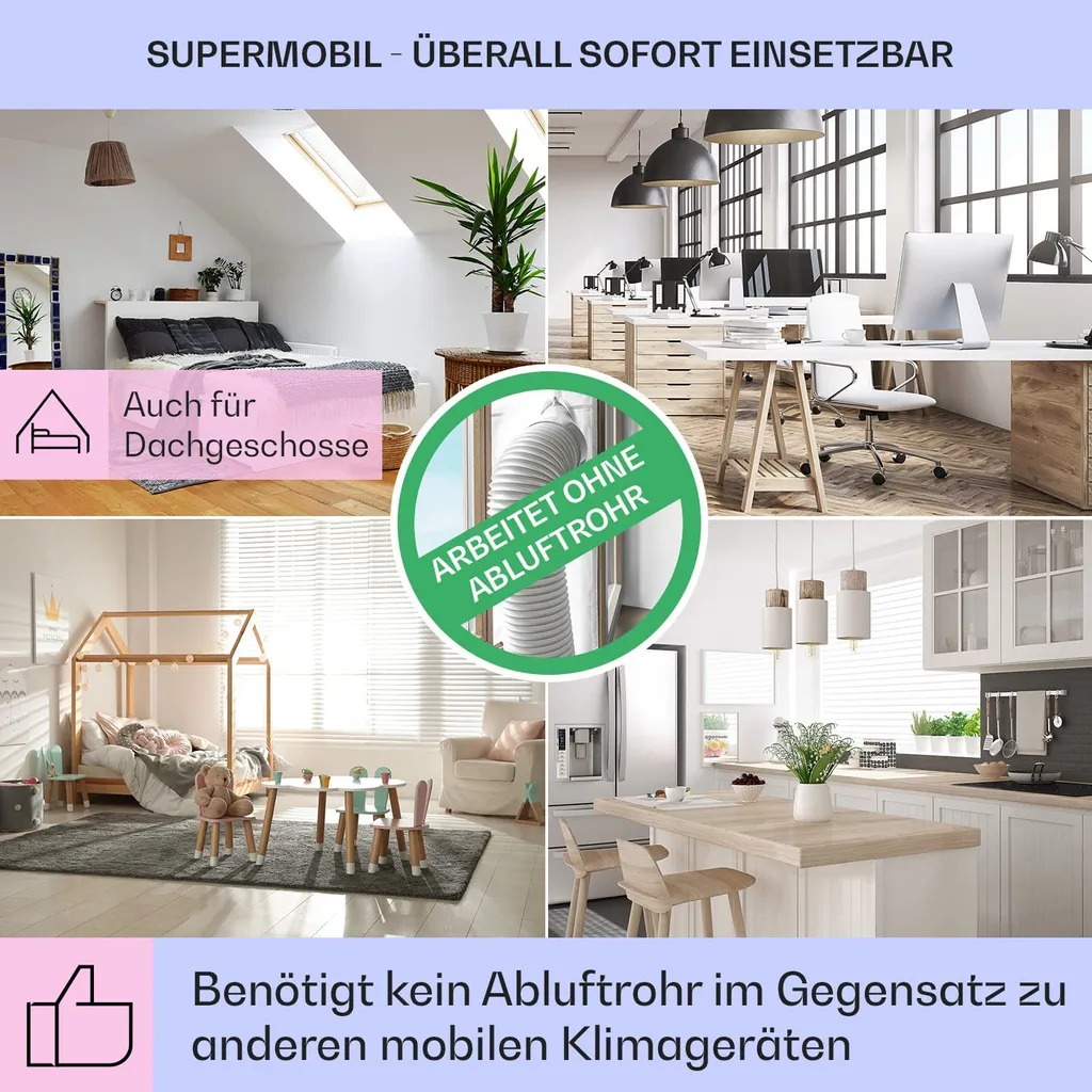 Klarstein Mobiles Klimagerät Ohne Abluftschlauch - 360° Luftkühler Mit Wasser Ventilator Luftbefeuchter Luftreiniger Funktion - App-Steuerung - 6L Wassertank - Klimaanlage Mobil Mit Fernbedienung – Bild 5