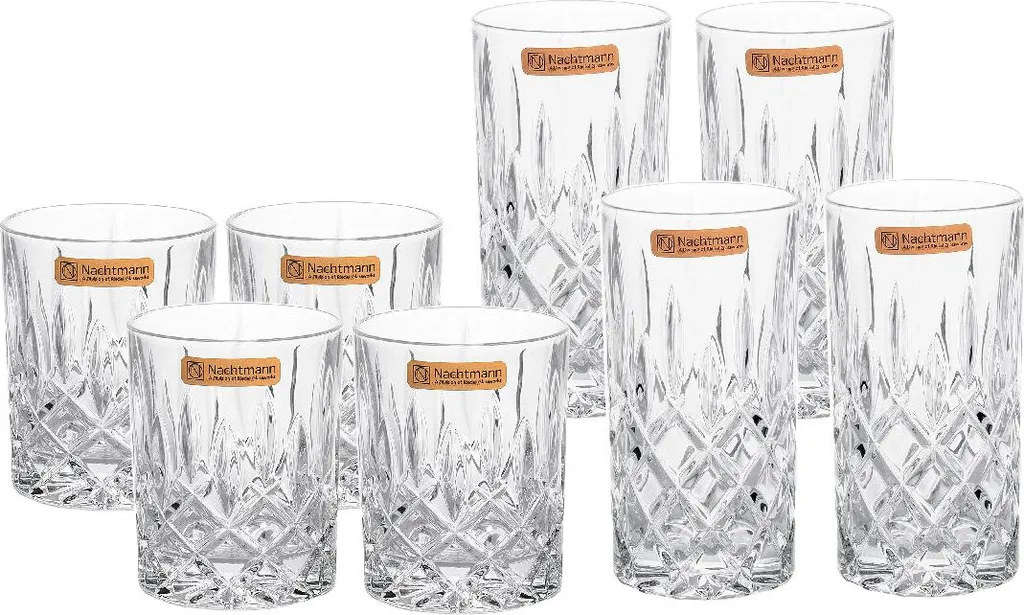 Nachtmann Whisky- & Longdrinkgläser "Noblesse", 8er Set Je 4 Stück