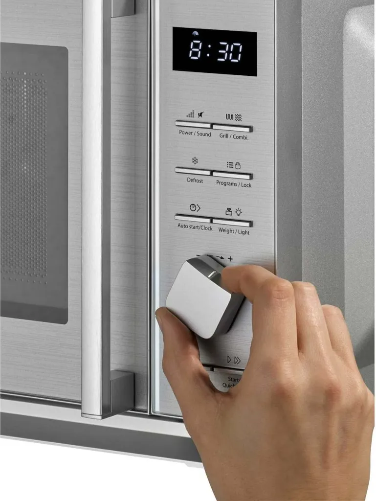 Caso MG 20 Cube Ceramic Design Mikrowelle Grill 800-1000W LED-Display Silber – Bild 3