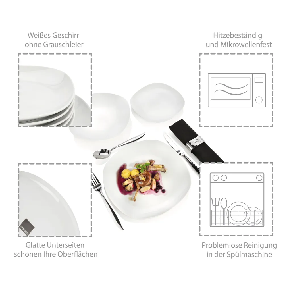 Tafelservice "Bilgola" By Sänger, 18 Teilig Für 6 Personen, Im Abgerundetem Design – Bild 2