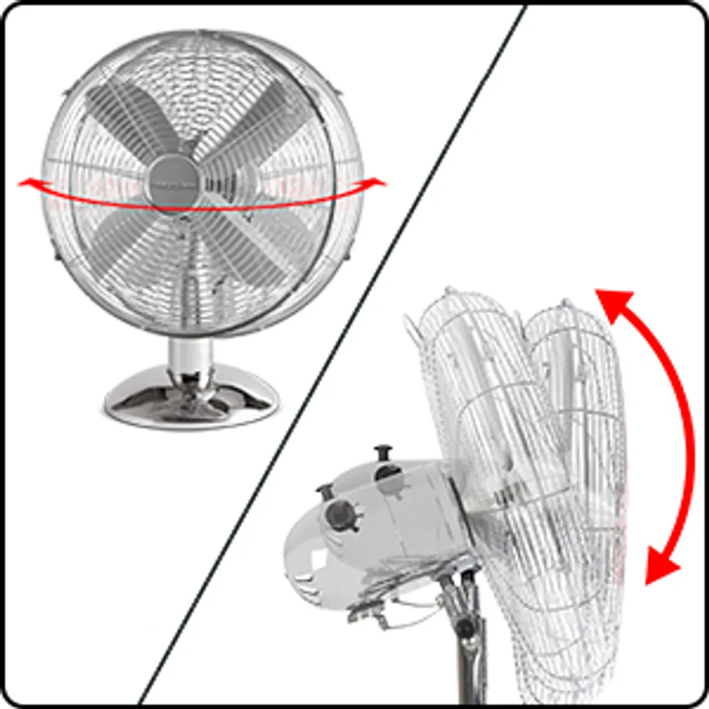 ProfiCare Tisch-Ventilator PC-VL 3062 M, Hochwertiges Metall-Gehäuse, Kleiner Lüfter Mit Verstellbarem Neigungswinkel Und Ruhigem Lauf, Metall-Chrom – Bild 6