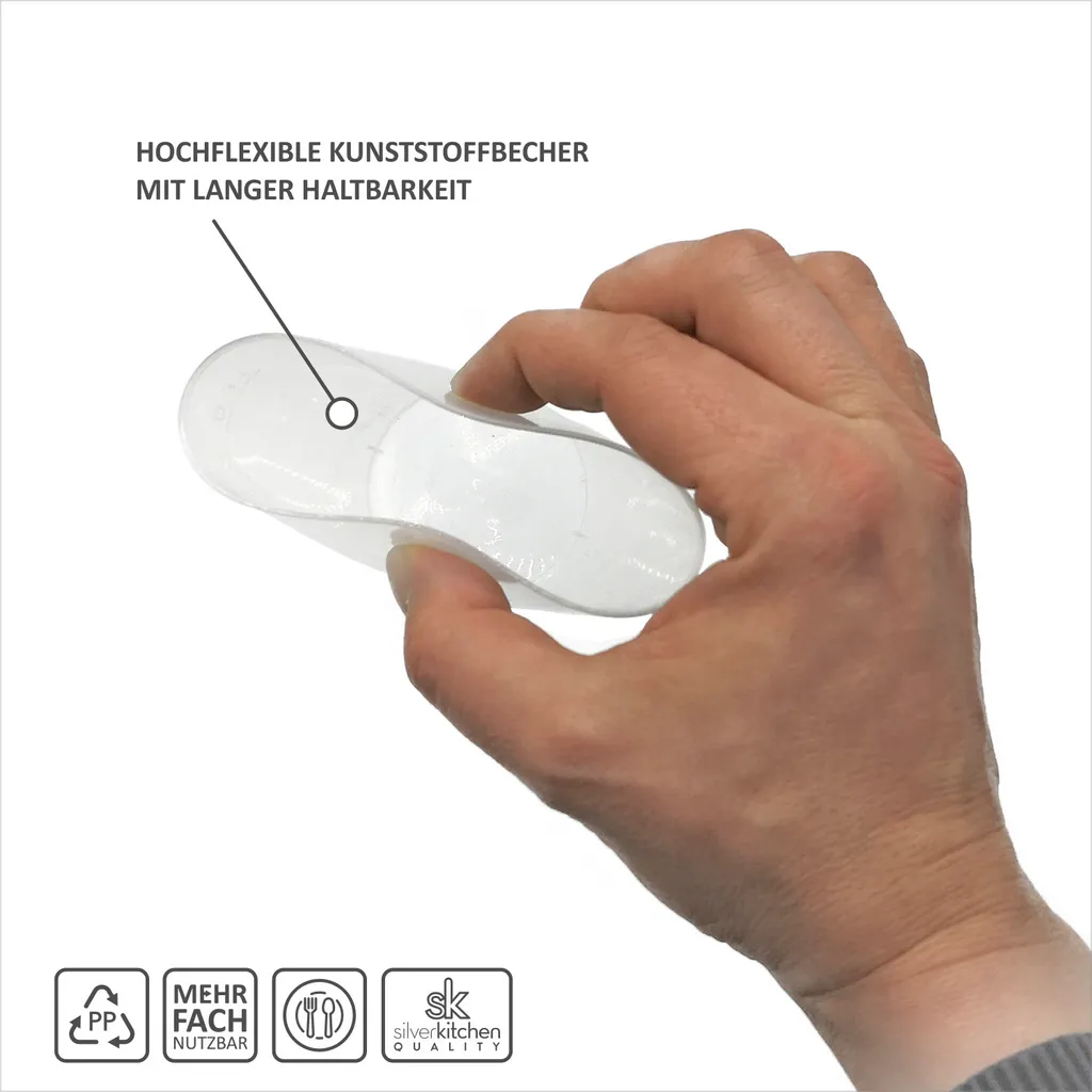 100 Schnapsgläser Aus Plastik, 4 Cl, Transparent, Mehrweg Shot Becher – Bild 3