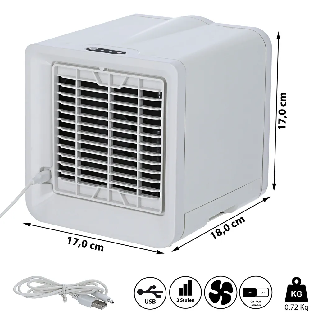 Cepewa Mini Klimaanlage,USB Stromanschluß,Luftkühler,7 LED Farbstufen – Bild 16
