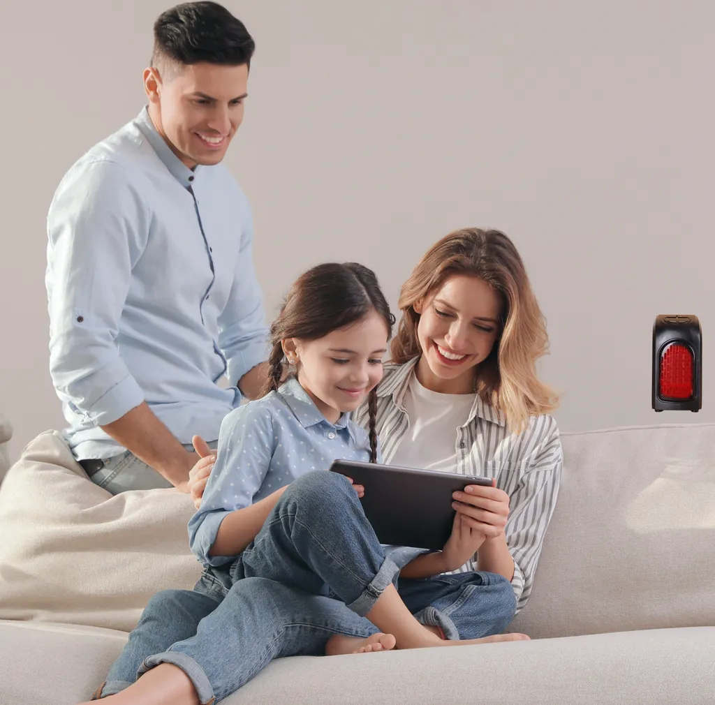 350W Steckdosen Heizlüfter Mini Heizung Elektroheizer Keramik Heizgerät Energiesparend Lufterhitzer Plug Heater Energie Sparen 220V Schwarz Retoo – Bild 7