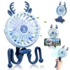 [2022 Neu] Mini USB-Ventilator, Mini Tragbarer Elektrischer Ventilator Octopus Stand Einstellbarer Handventilator Mit Usb Aufladung, Mit Nachtlicht