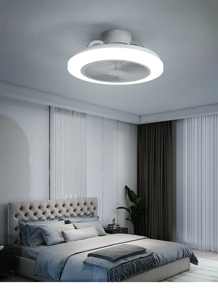 Eurotondisplay Deckenventilator Mit LED Beleuchtung D3301 Deckenlampe Ø 50cm 96W Mit Fernbedienung Lichtfarbe/Helligkeit Einstellbar Dimmbar LED Deckenleuchte Fan Light Ceiling – Bild 3