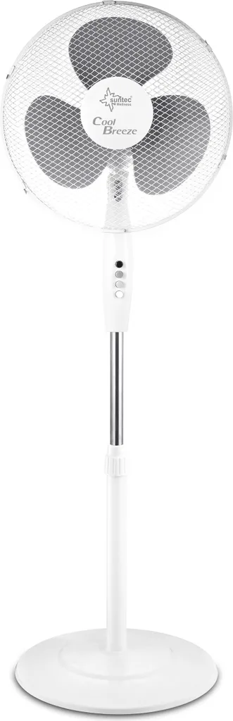SUNTEC Ventilator Leise | Stand Standventilator CoolBreeze 4000 | Leise 40 Cm Durchmesser, 50 Watt | Fan Windmaschine Weiss | Für Bett, Schlafzimmer, Büro, Wohnung, Terrasse