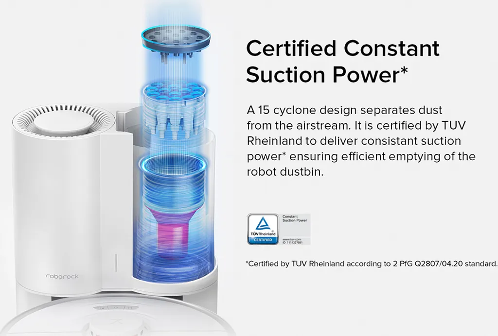 Roborock S7 Auto-Entleerungsstation Absaugstation Intelligente Staubsammlung Konstante Saugleistung Allergiepflege - Weiß – Bild 8