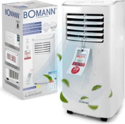 Bomann® Klimaanlage, 3in1 Klimagerät Zum Kühlen, Entfeuchten Und Ventilieren, Mobiles Klimagerät Leise Mit 7.000 BTU Kühlleistung, Mobile Klimaanlage Mit Abluftschlauch Und Timer, CL 6061 CB
