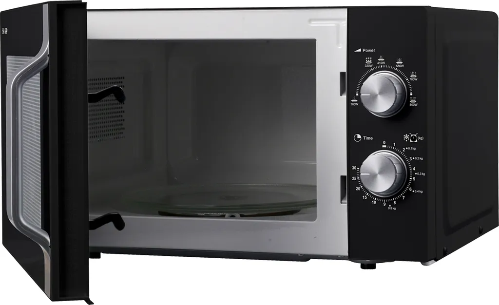 Sharp R204BA Solo-Mikrowelle 6 Leistungsstufen - 800 Watt Leistung Schwarz/Silber – Bild 3