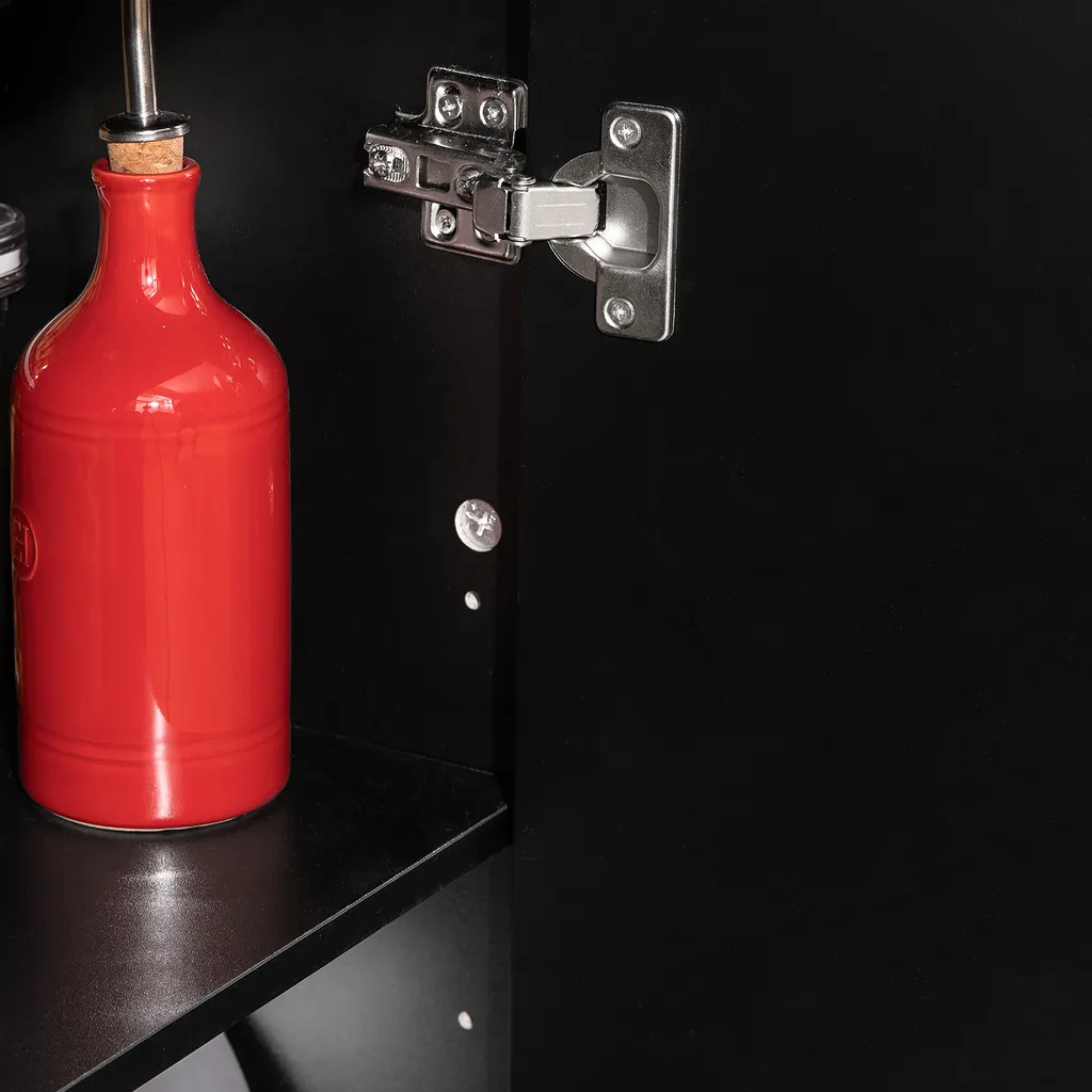 SoBuy FKW108-SCH Design Küchenwagen Mit Edelstahlplatte Kücheninsel Küchenschrank Rollwagen Sideboard Servierwagen Schwarz BHT Ca.: 107x94x46cm – Bild 10