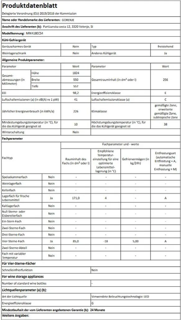 Gorenje NRK 418 ECS4 Kühl-Gefrierkombination - NoFrostPlus - MultiFlow 360° - CrispZone - 256 Liter Gesamtvolumen: Kühlteil 171 L / Gefrierteil 85 L - LED-Innenbeleuchtung - CrispZone - EasyTray – Bild 10
