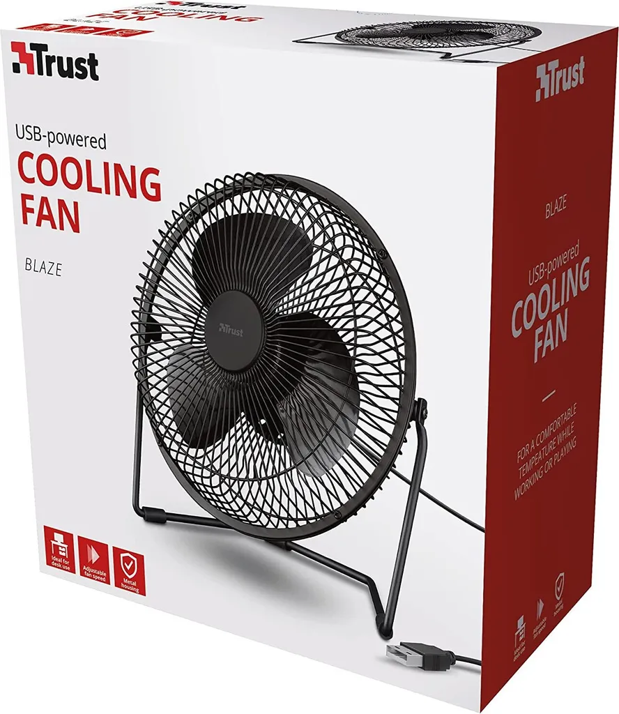 Trust Blaze USB-Kühllüfter, Einstellbare Geschwindigkeit, 120 Cm Kabel - Schwarz – Bild 2