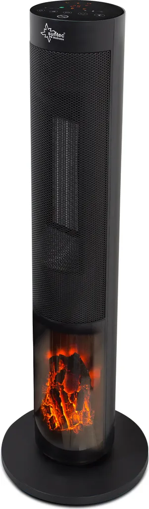 SUNTEC Heizlüfter Heat PTC 2000 Flame - Leise Heizturm Inkl. Fernbedienung Timer 2000 Watt | Elektro Heiztower Mit Thermostat 2 Heizstufen | Elektroheizung Kaminfeueroptik | Elektrische Wärme 15-35 °C – Bild 4