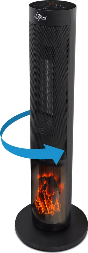 SUNTEC Heizlüfter Heat PTC 2000 Flame - Leise Heizturm Inkl. Fernbedienung Timer 2000 Watt | Elektro Heiztower Mit Thermostat 2 Heizstufen | Elektroheizung Kaminfeueroptik | Elektrische Wärme 15-35 °C – Bild 5
