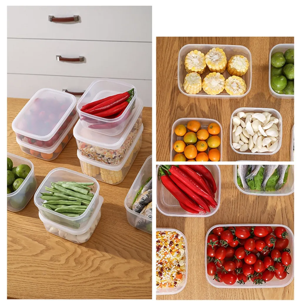 4 Stück/Set Lebensmittel Frisch Aufbewahren Aufbewahrungsbox Lebensmittelbehälter Frischhaltedosen Küchenaufbewahrung Mit Deckel,Mikrowellen- Und Spülmaschinengeeignet – Bild 5