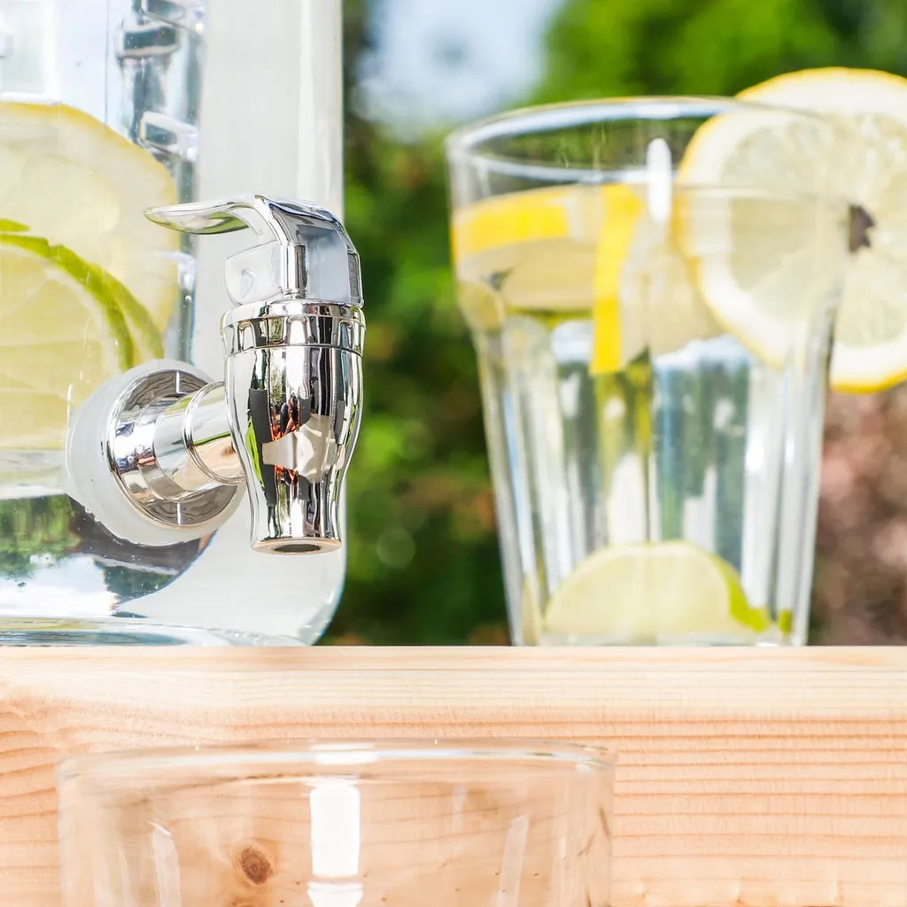 Getränkespender Mit Kühleinsatz Wasserspender Fruchteinsatz Mit Zapfhahn 3,5 L – Bild 3