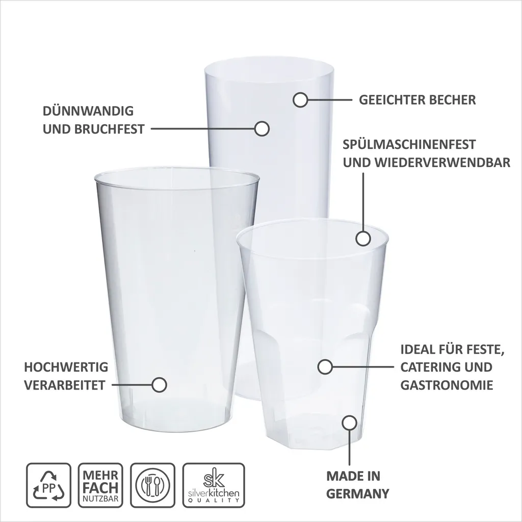 100 Schnapsgläser Aus Plastik, 4 Cl, Transparent, Mehrweg Shot Becher – Bild 4