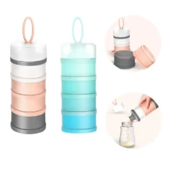 2 Stück Milch Pulver Spender 4 Schicht Tragbare Milchpulver Portionierer Baby Gestapelt Milchkasten Vorratsdosen