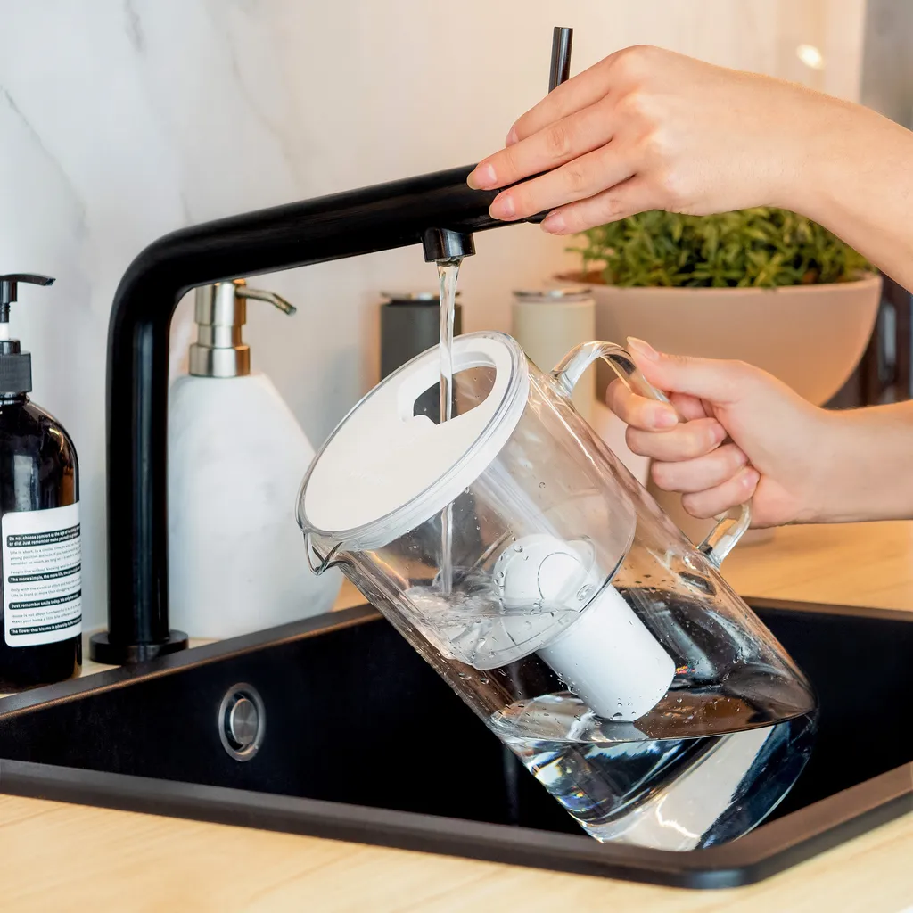 Glas Wasserfilter Wessper 2,5 L Mit 4 Filterkartuschen, Kompatibel Mit Brita Classic -weiß – Bild 5