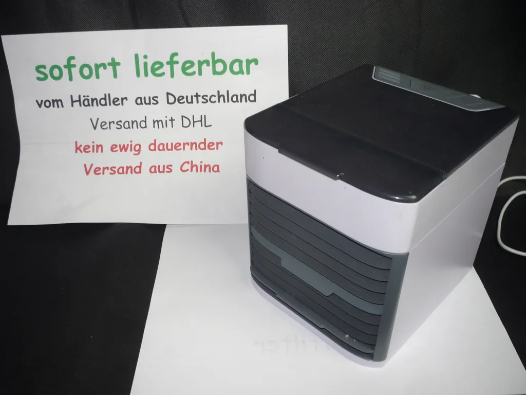 Mini Luftkühler Air Cooler Tisch-Ventilator Mit Befeuchtung Version 2 – Bild 2