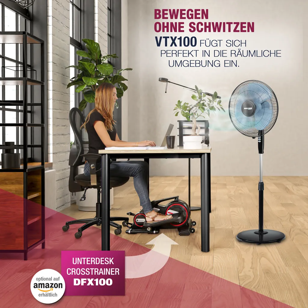 RelaxxNow Super Leiser Standventilator Mit 45W Motoren Leistung, Oszillierender Ventilator Mit 3 Geschwindigkeitsstufen Und Höhenverstellbarkeit Bis 131cm, 41 DB Schlafmodus & 41cm Durchmesser, VTX100 – Bild 5