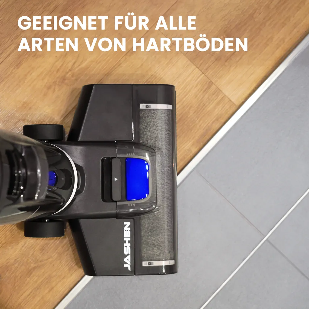 JASHEN F12 Nass Trockensauger Für Hartböden, Bis 35 Min Akku-Laufzeit, Selbstreinigungsfunktion, 800ml Frischwassertank, Kabelloser Bodenwischer, Standfunktion, LED-Display, Akku Saugwischer, Wischer – Bild 5