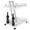 HAKU Servierwagen Mit Integriertem Flaschenhalter Aus Stahl & MDF, Chrom-weiß, BxTxH: 40x60x72 Cm; 89353