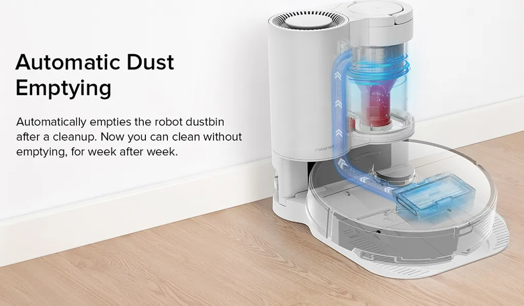 Roborock S7 Auto-Entleerungsstation Absaugstation Intelligente Staubsammlung Konstante Saugleistung Allergiepflege - Weiß – Bild 7