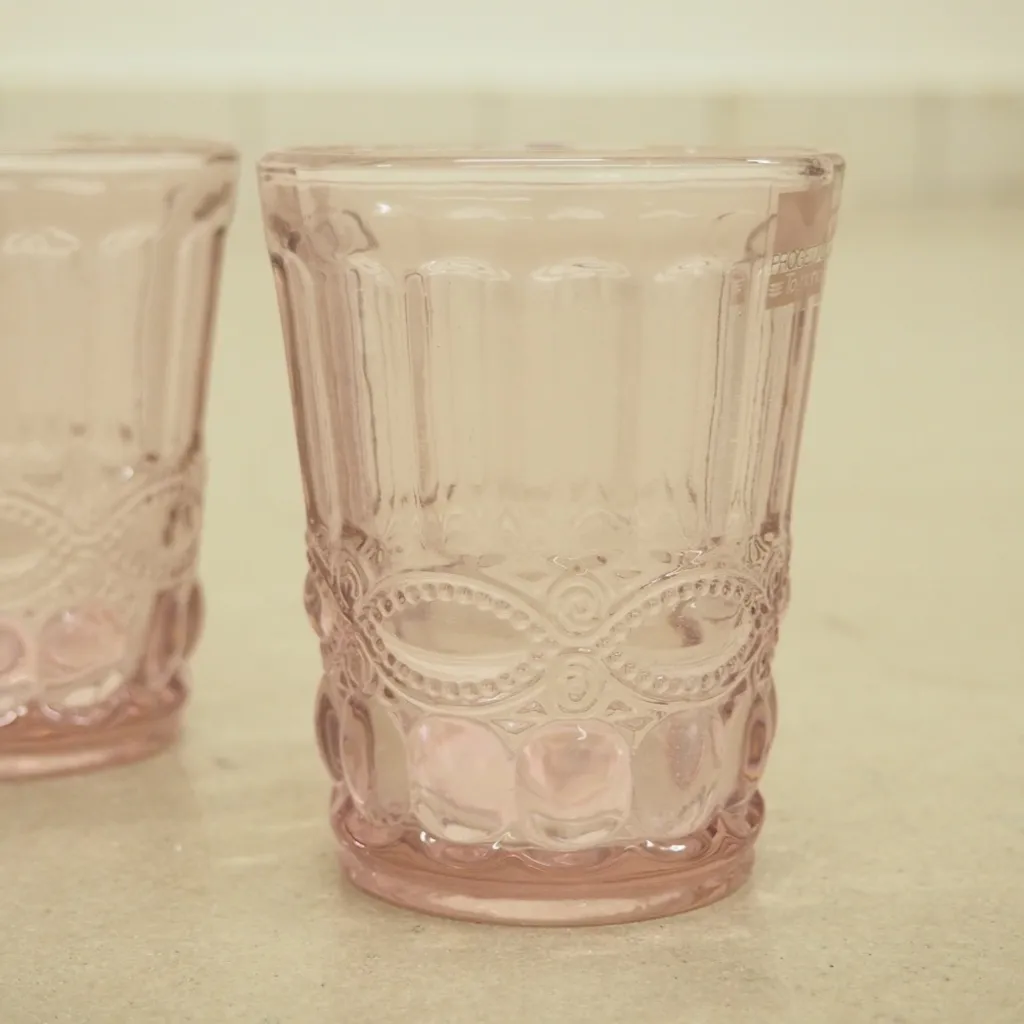 Wassergläser Solange Reliefmuster 6xSet Rosa Transparent 265ml