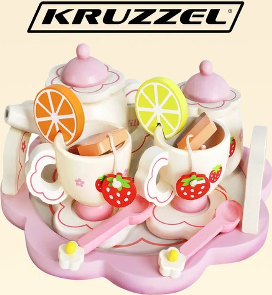 Kinder Teeservice Set Holz Zubehör Für Die Kinderküche, 16-tlg. Ab 3 Jahre Rollenspiele Für Mädchen Und Jungs 9418 – Bild 8