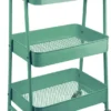 ONVAYA® Servierwagen Silvio | Beistellwagen | Mint | 30,5 X 45 X 77 Cm | 3 Fächer | Multifunktionswagen | Transportwagen | Allzweckwagen | Küchentrolley | Nischenregal