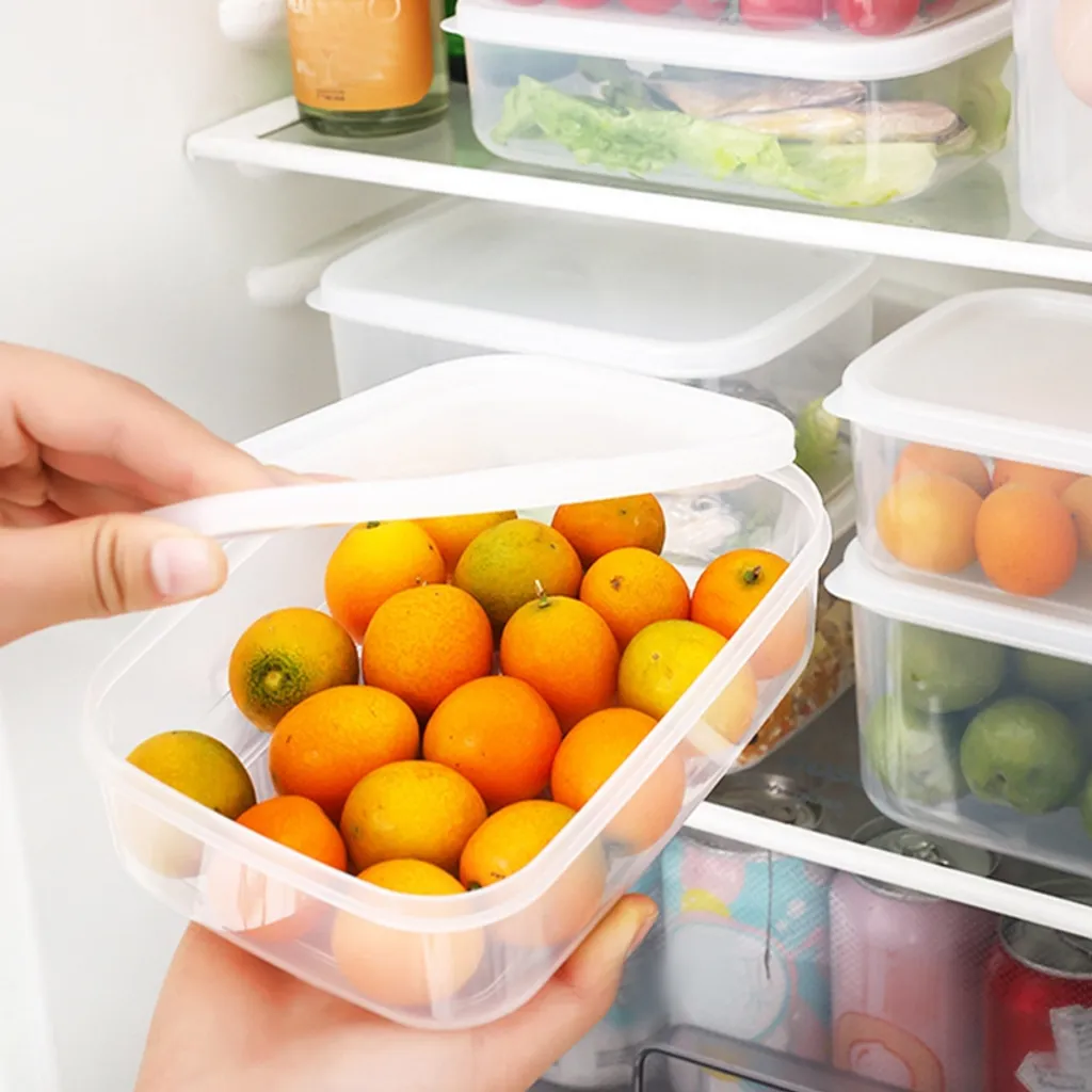 4 Stück/Set Lebensmittel Frisch Aufbewahren Aufbewahrungsbox Lebensmittelbehälter Frischhaltedosen Küchenaufbewahrung Mit Deckel,Mikrowellen- Und Spülmaschinengeeignet – Bild 3